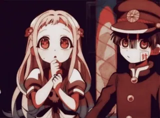 😍 Anime, Manga, Charaktere, Schuluniform, Rot, Niedlich, Illustration whatsapp sticker