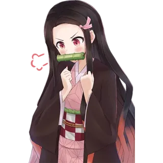 😡 Nezuko Kamado Demon Slayer anime, nezuko, demon, manga, kamado whatsapp sticker