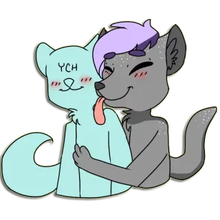 😝 YCH Furry, Cartoon, Tier, Süß, Anthropomorph, Cartoon telegram sticker