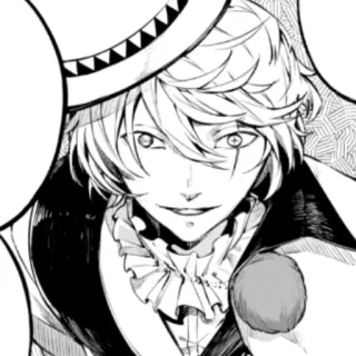 🃏 Nikolai Gogol Bungou Stray Dogs Nikolai Gogol, Bungo Stray Dogs, Anime, Manga, Badut, Penjahat, Topi telegram sticker