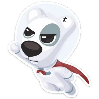😤 cane, cartone animato, volante, triste, mantello telegram sticker