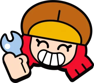 👍 Jessie Brawl Stars Jessie, Brawl Stars, mobile game, video game, engineer, wrench, cartoon telegram sticker