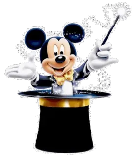 🎩 Mickey Mouse Mickey Mouse, cartone animato, Disney, magia, mago telegram sticker