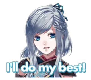 ☺️ I'll do my best! anime, cute, girl, positive, motivational telegram sticker