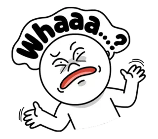❓ Whaaa...? в замешательстве, раздражён, мультик, вааа, вопрос, разочарован telegram sticker