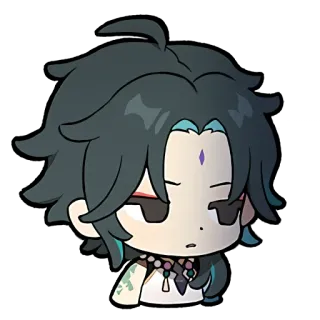 😒 Xiao Genshin Impact anime, video game, chibi, cute, genshin impact, xiao whatsapp sticker