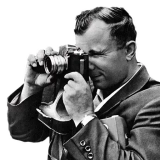 📷 Yuri Gagarin Yuri Gagarin, cosmonaut, Soviet Union, space, camera, photographer telegram sticker