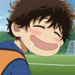 ⚽️ Anime, Menino, Feliz, Sorriso, Fofo, Jovem, Desenho animado telegram sticker