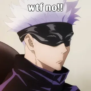 🤔 Satoru Gojo Jujutsu Kaisen wtf no!! anime, gojo, satoru, jujutsu kaisen, manga whatsapp sticker