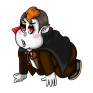 😒 ma cà rồng, hoạt hình, halloween, rùng rợn, quái vật, răng nanh telegram sticker