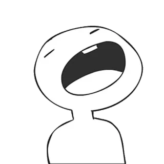 😫 Desenho animado, Branco, Cabeça, Boca, Expressão, Bocejo telegram sticker
