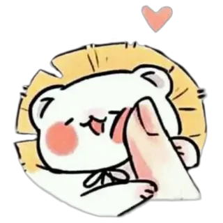 🥰 cartoon, cute, bear, finger, affection, love whatsapp sticker
