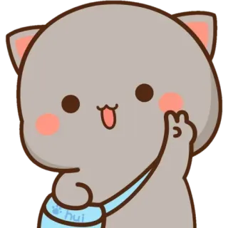 😗 hui kucing, stiker, kawaii, simbol perdamaian, imut telegram sticker