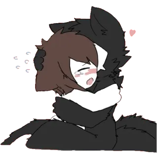 🖤 abraço, carinho, choro, peludo, conforto telegram sticker