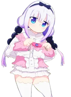 😂 Kanna Kamui Miss Kobayashi's Dragon Maid Anime, Kanna Kamui, Dragon Maid, Kawaii, Fofo, Mangá, Chibi whatsapp sticker