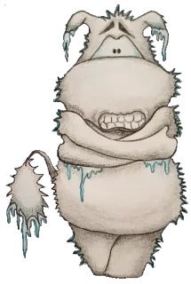 🥶 monster, dingin, es, kartun, musim dingin, beku whatsapp sticker