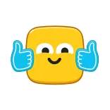 👍 Эмодзи, Палец вверх, Позитив, Одобрение, Мультфильм telegram sticker
