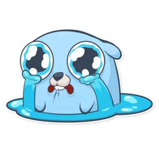 😭 Kreskówka, Słodkie, Smutne, Płaczący, Niebieski, Postać telegram sticker