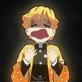 🧡 Zenitsu Agatsuma Demon Slayer Anime, Personnage, Inquiet, Craintif, Demon Slayer, Zenitsu telegram sticker