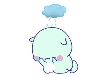 💗 mono, triste, kawaii, nube, lluvia, llorando telegram sticker