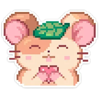 🫶 햄스터, 귀여운, 동물, 카와이, 픽셀아트, 애완동물, 설치류 telegram sticker