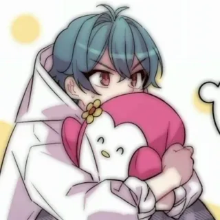 💬 Anime, Lindo, Dibujos animados, Kawaii, Personaje, Sudadera con capucha, Peluche telegram sticker