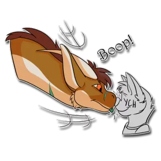👈 Boop! naga, furry, boop, cium, imut telegram sticker