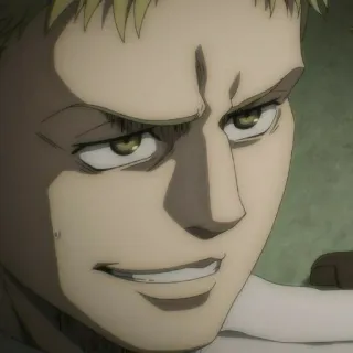 🐱 Reiner Braun Attack on Titan anime, Reiner Braun, Attack on Titan, soldier, scowl, serious whatsapp sticker