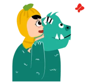 🦋 mostro, cartone animato, personaggio, giro telegram sticker