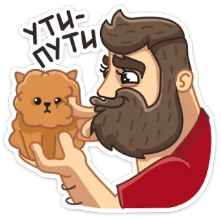 ☺️ Ути-пути hombre, gato, dibujos animados, mono, pegatina, ruso whatsapp sticker