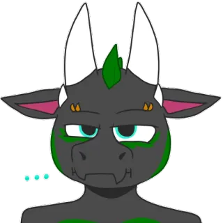 😐 ... drago, furry, cartone animato, animale, personaggio telegram sticker