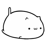 ☺️ kat, dier, schattig, cartoon, kawaii, meme, simpel telegram sticker