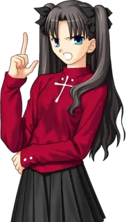 ☝ Rin Tohsaka Fate/stay night Anime, Personaje, Dibujos animados, Chica, Tohsaka, Fate/stay night, Rin whatsapp sticker