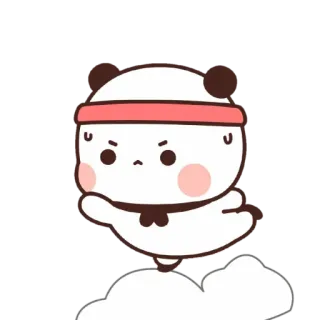 😟 Panda, Lindo, Dibujo animado, Kawaii, Personaje, Pegatina whatsapp sticker