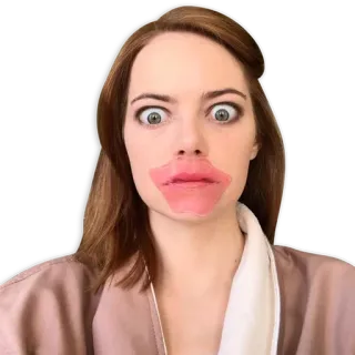 👄 emma stone, rosto, mulher, engraçado, lábios telegram sticker