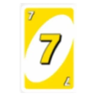 💟 uno, juego, carta, amarillo, número, 7 telegram sticker