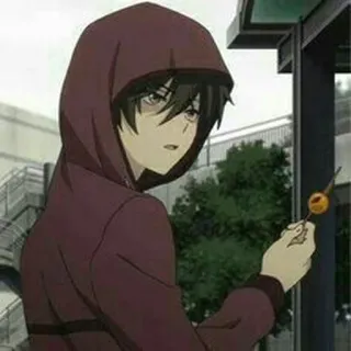 ❓ anime, hoodie, male, teenager, character, manga, asian telegram sticker