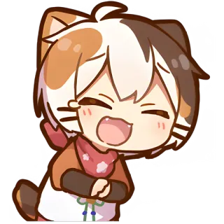 Котёнок Такамару @Nyasticks whatsapp stickers