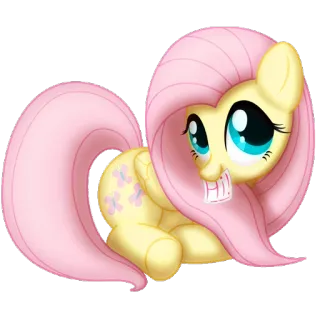 👋 Fluttershy My Little Pony Hi! Fluttershy, poni, lindo, dibujos animados, My Little Pony, animal telegram sticker