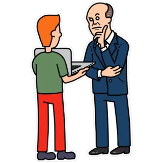 👨‍💻 business, meeting, deal, negotiation, presentation, men, cartoon telegram sticker
