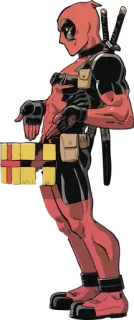 👆 Deadpool Deadpool, Marvel, superhero, comics, weapons, swords, guns, ninja telegram sticker