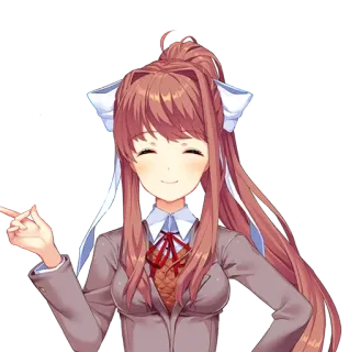 📄 Monika Doki Doki Literature Club! Anime, Jeu, Mignon, Personnage, Fille telegram sticker