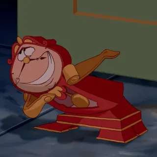 🥀 Cogsworth Beauty and the Beast Cogsworth, Disney, clock, Beauty and the Beast, cartoon telegram sticker