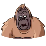 😥 오랑우탄, 유인원, 동물, 포유류, 만화 telegram sticker
