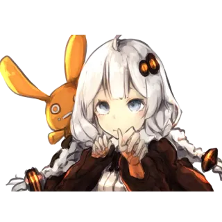 😊 アニメ, 女の子, 漫画, かわいい, ウサギ, キャラクター telegram sticker