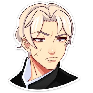 😒 Anime, Manga, Sticker, Personaje, Masculino, Retrato telegram sticker