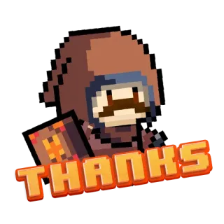 🙏 THANKS pixel art, wizard, thank you, gratitude, mage, book, pixelated telegram sticker