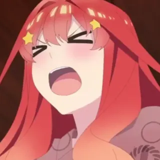 ☕️ Itsuki Nakano The Quintessential Quintuplets Anime, Desenho animado, Garota, Cabelo vermelho, Itsuki Nakano, The Quintessential Quintuplets telegram sticker