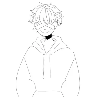 😈 anime, manga, character, hoodie, bandaged, blindfold telegram sticker