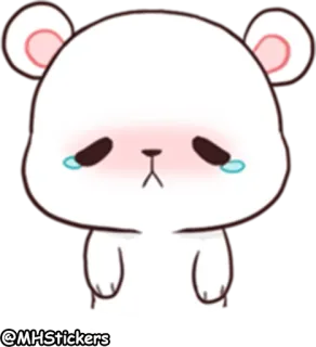 ☹ @MHStickers mono, oso, llorando, triste, pegatina whatsapp sticker